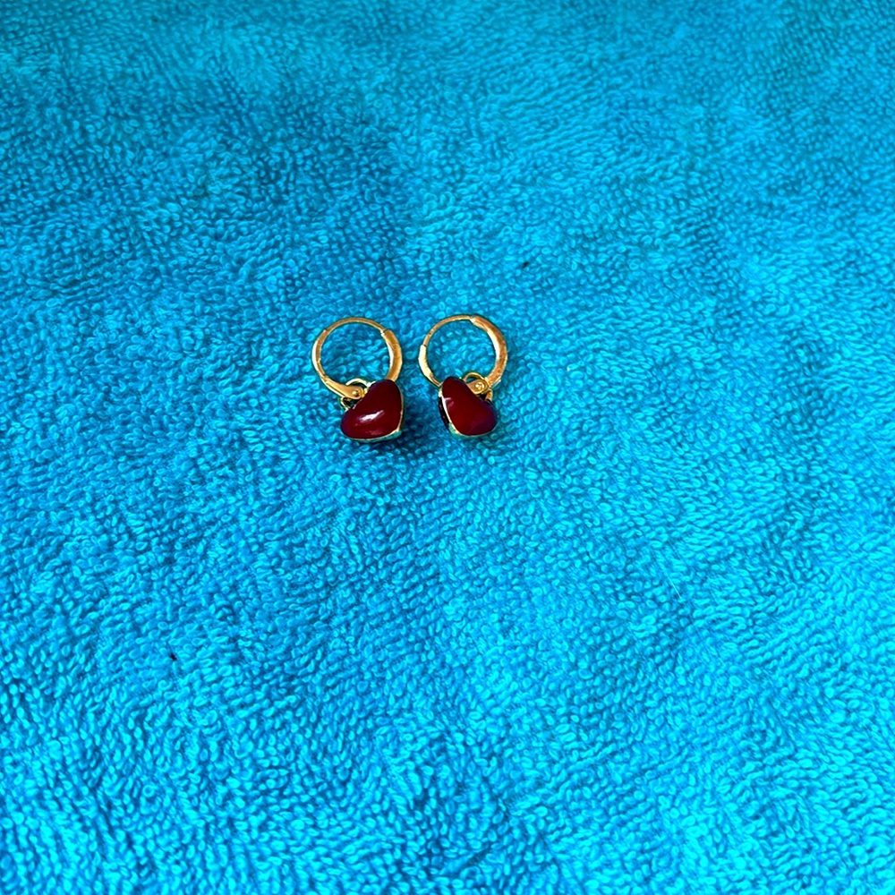 Gold heart earrings
